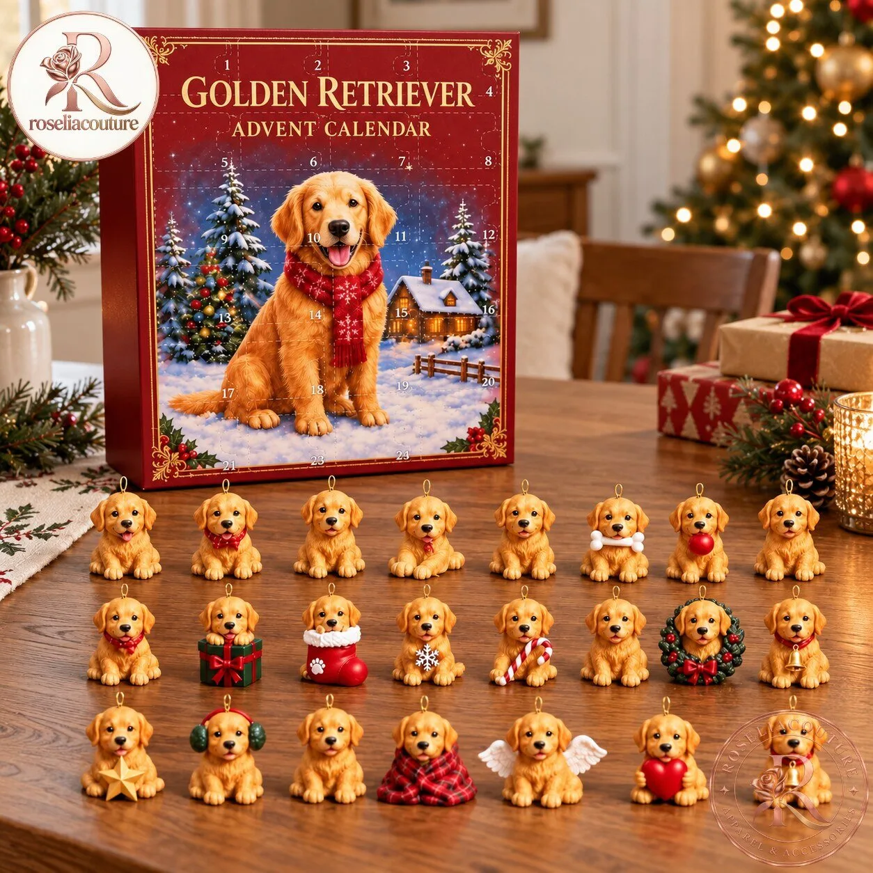Golden Retriever Advent Calendar 2026 with 24 Christmas Ornaments 6 Golden Retriever Advent Calendar 2026 with 24 Christmas Ornaments