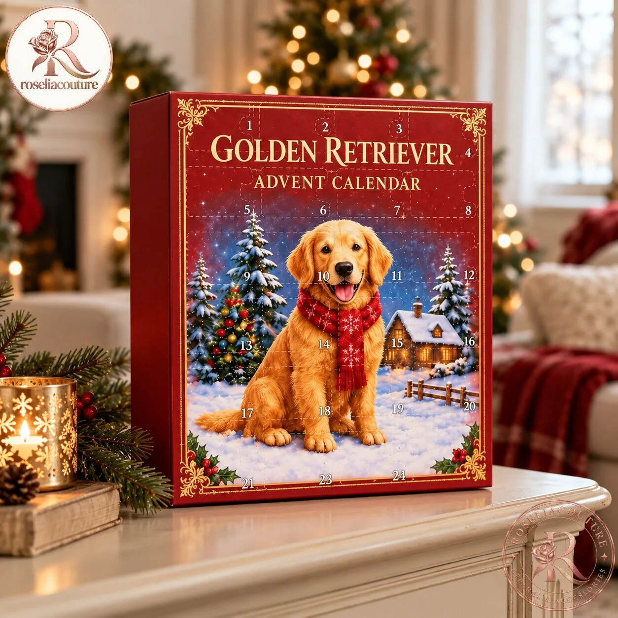Golden Retriever Advent Calendar 2026 with 24 Christmas Ornaments 7 Golden Retriever Advent Calendar 2026 with 24 Christmas Ornaments